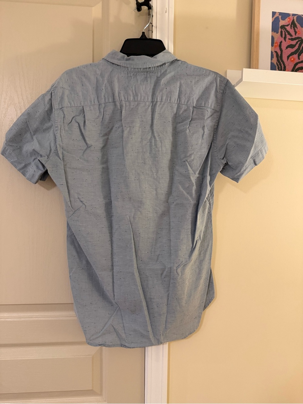 Bonobos Light Blue Short-Sleeve Button-Down Shirt with Subtle Speckle - Picture 2 of 3